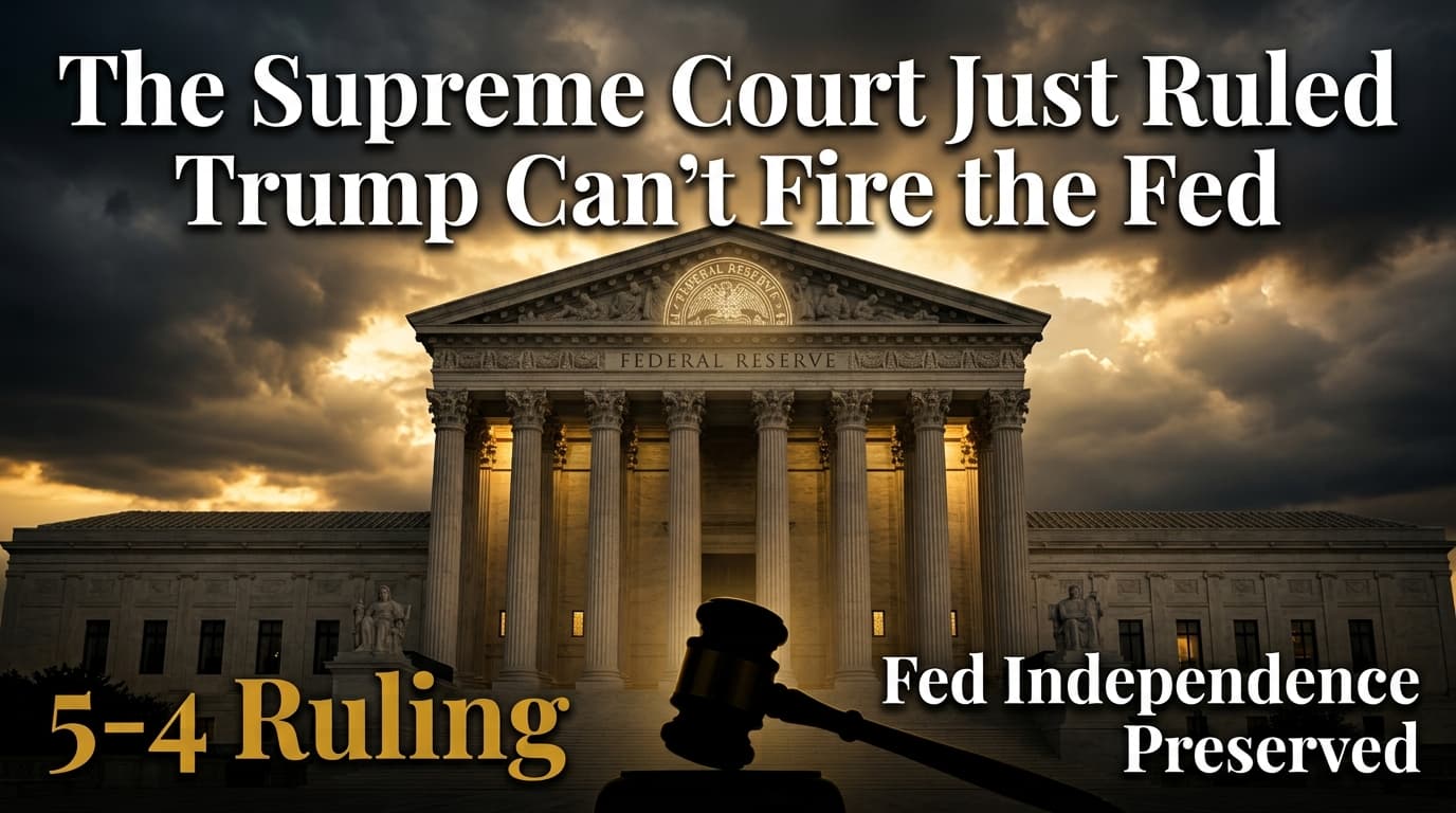 The Supreme Court Just Decided Trump Can't Fire the Fed. Markets Were Watching This Closely.